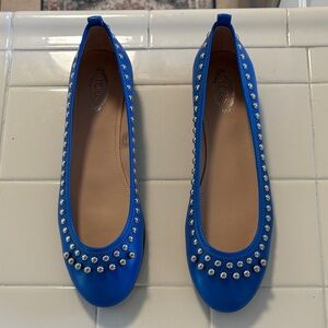 Tod's Vibrant Blue Studded Flats